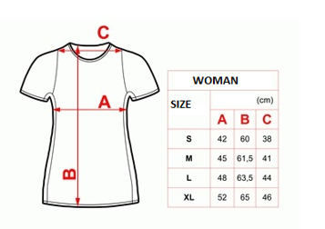 Dámská trička tabulka velikostí